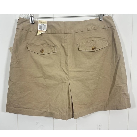 NEW Dockers Womens Size 12 Cotton Blend Kahki Diem Tan Skirt Skorts Waist - Picture 3 of 11